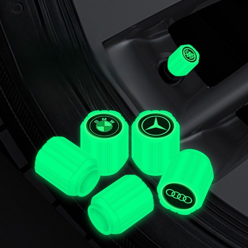 4pcs Car Logo Glow Valve Caps (Universal Fit)