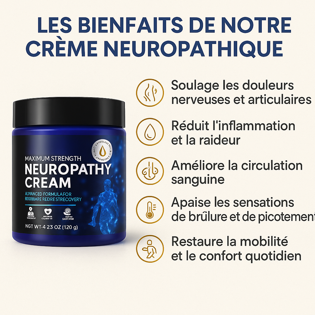 NeuroRelief™ – Crème Douce Apaisante pour Douleurs Nerveuses et Articulaires