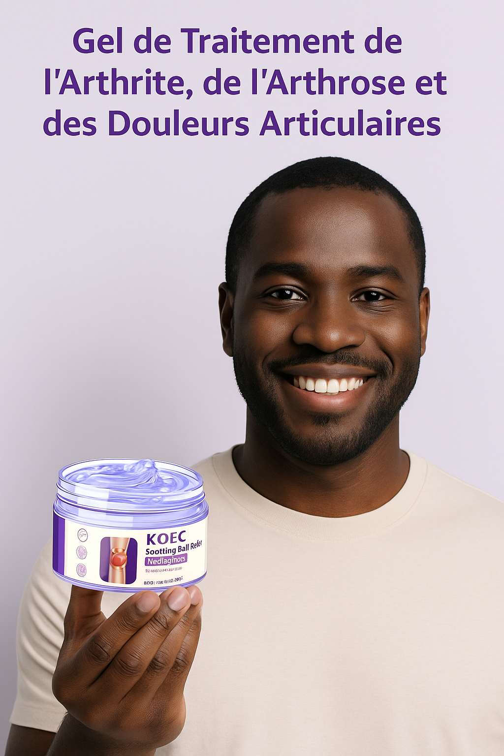 KOEC – Gel Violet de Massage Soulage Instantanément les Douleurs Articulaires et Musculaires