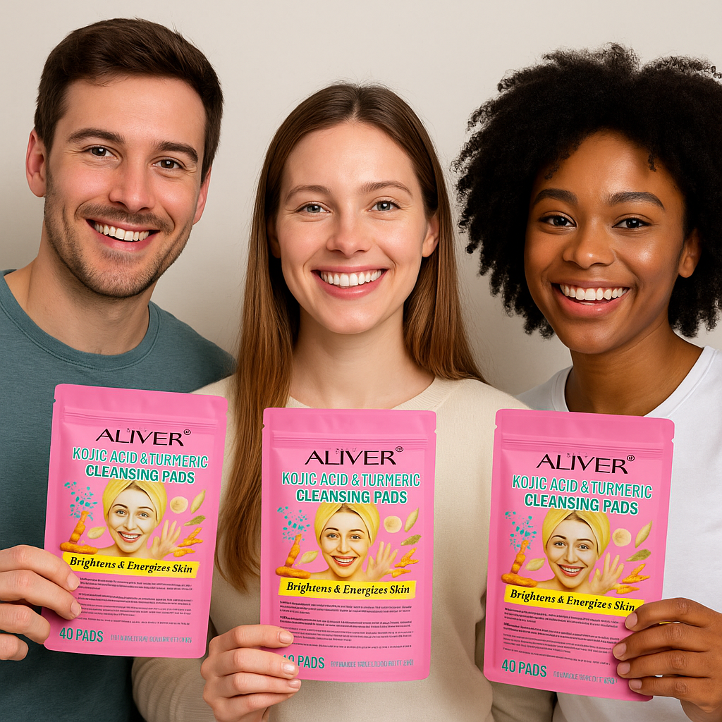 Cotons Nettoyants Éclaircissants au Kojic Acid & Curcuma & au citron