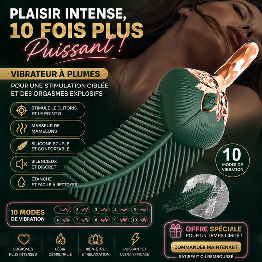 🔥 VIBRATEUR À PLUMES 10 MODES – LE PLAISIR À PORTÉE DE MAIN 💖